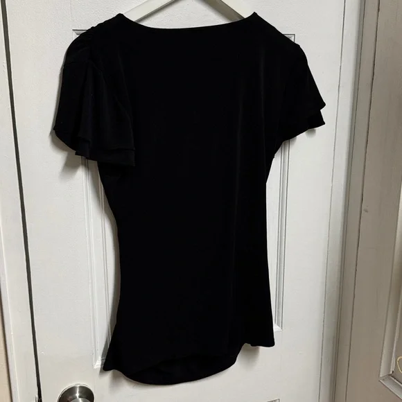 Banana Republic Black Women's Faux Wrap Blouse - Picture 6 of 6